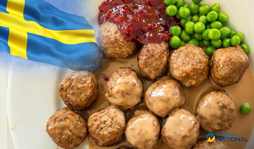 IKEA Swedish meatballs prepared in gravy and peas